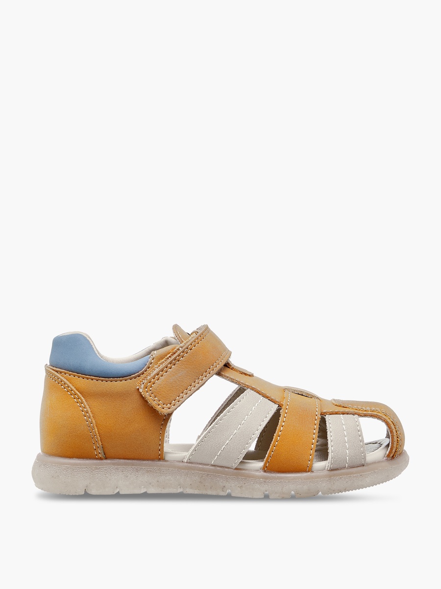 Solid Strap Sandals with Hook and Loop Closure