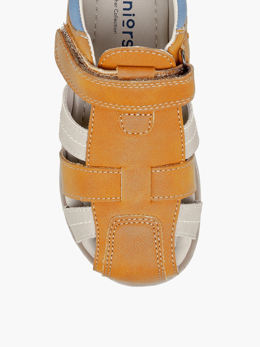 Solid Strap Sandals with Hook and Loop Closure