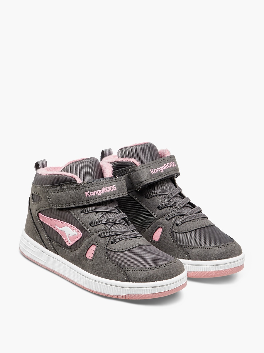 Panelled High Top Sneakers with Hook and Loop Closure