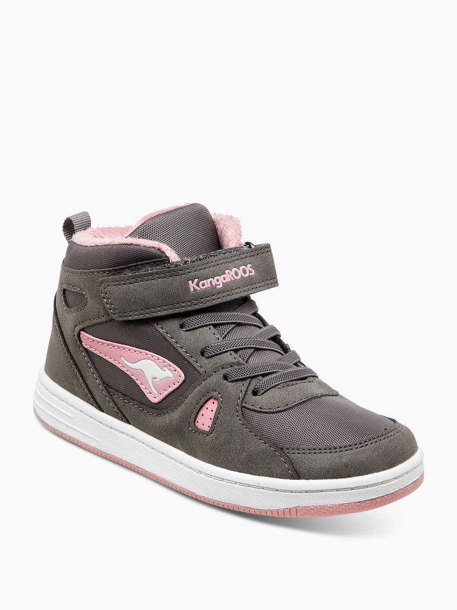 Panelled High Top Sneakers with Hook and Loop Closure