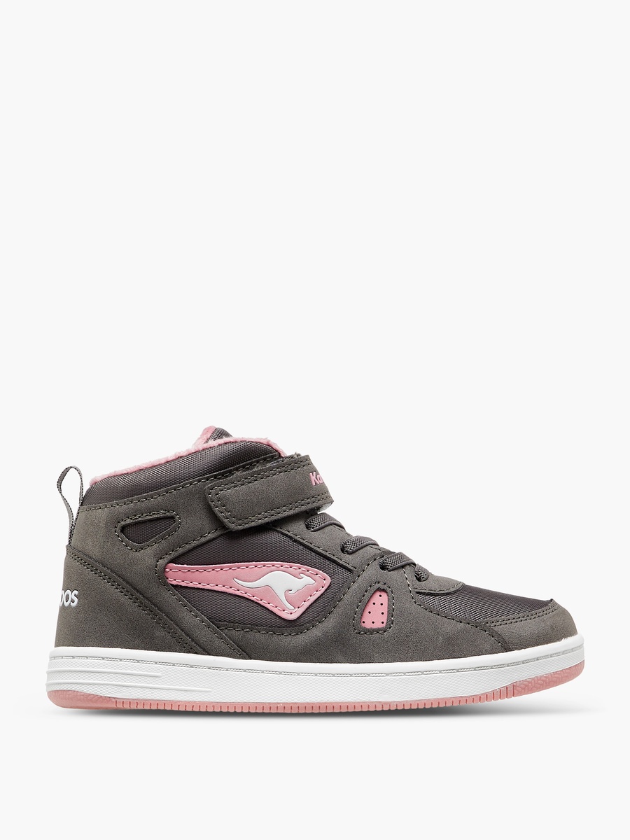 Panelled High Top Sneakers with Hook and Loop Closure