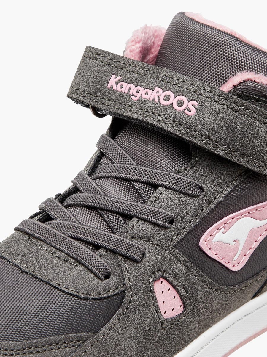 Panelled High Top Sneakers with Hook and Loop Closure