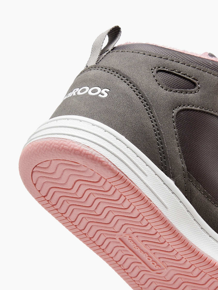 Panelled High Top Sneakers with Hook and Loop Closure