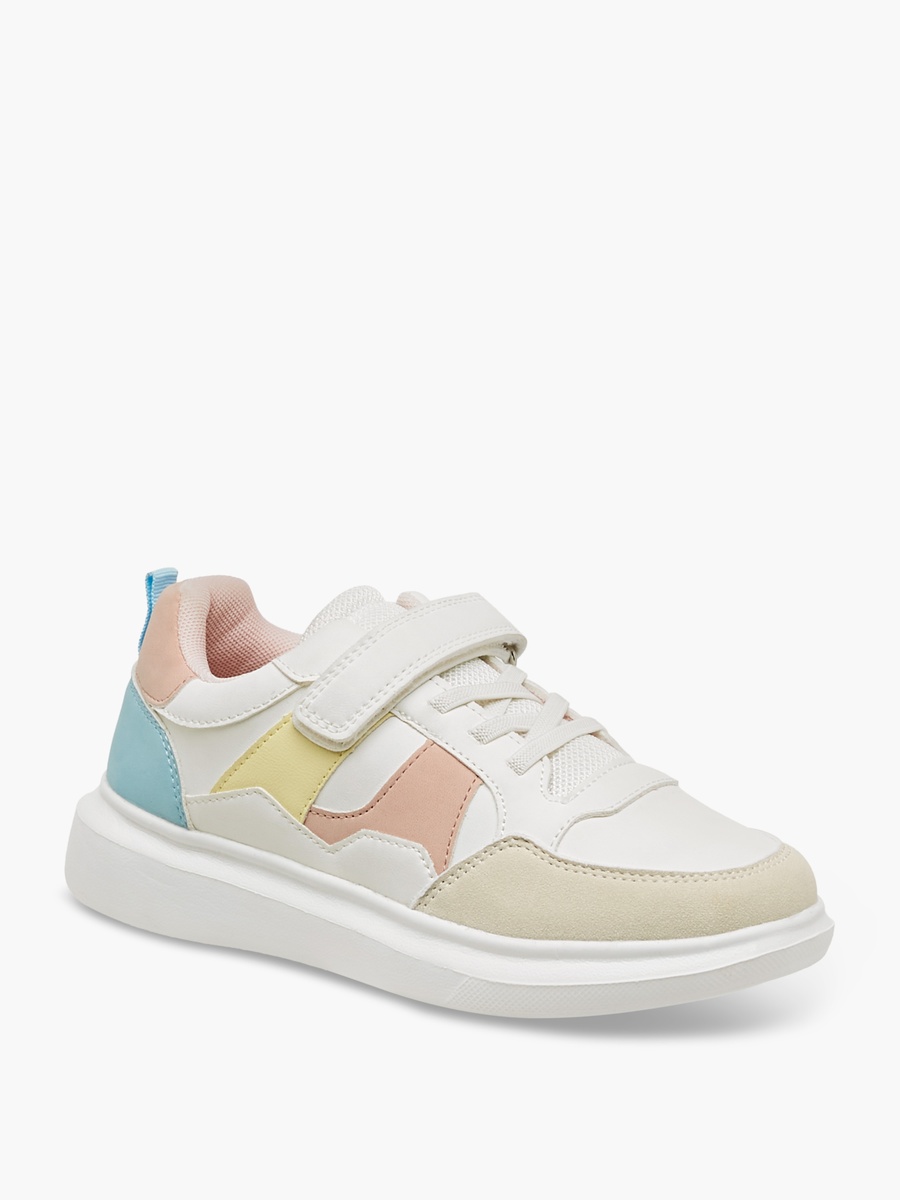 Colourblock Sneakers with Hook and Loop Closure
