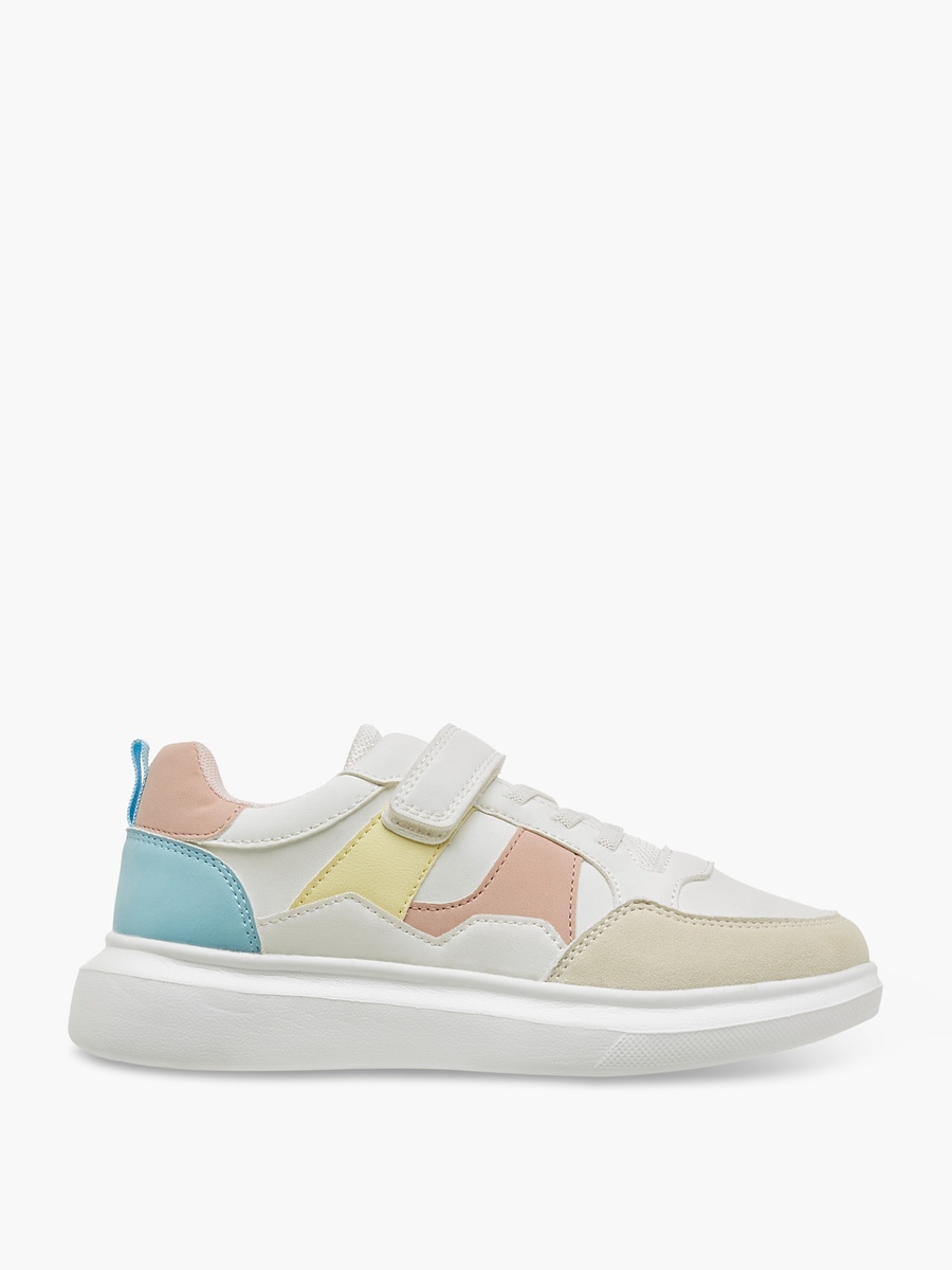 Colourblock Sneakers with Hook and Loop Closure
