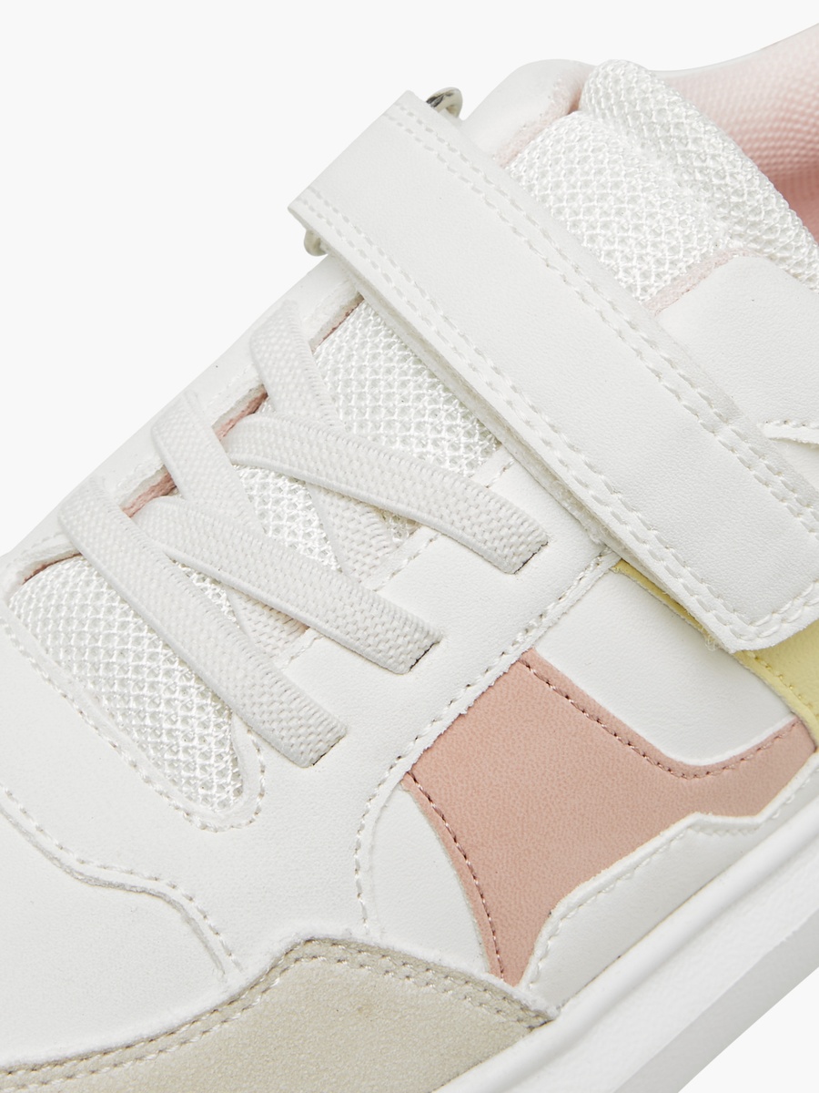 Colourblock Sneakers with Hook and Loop Closure