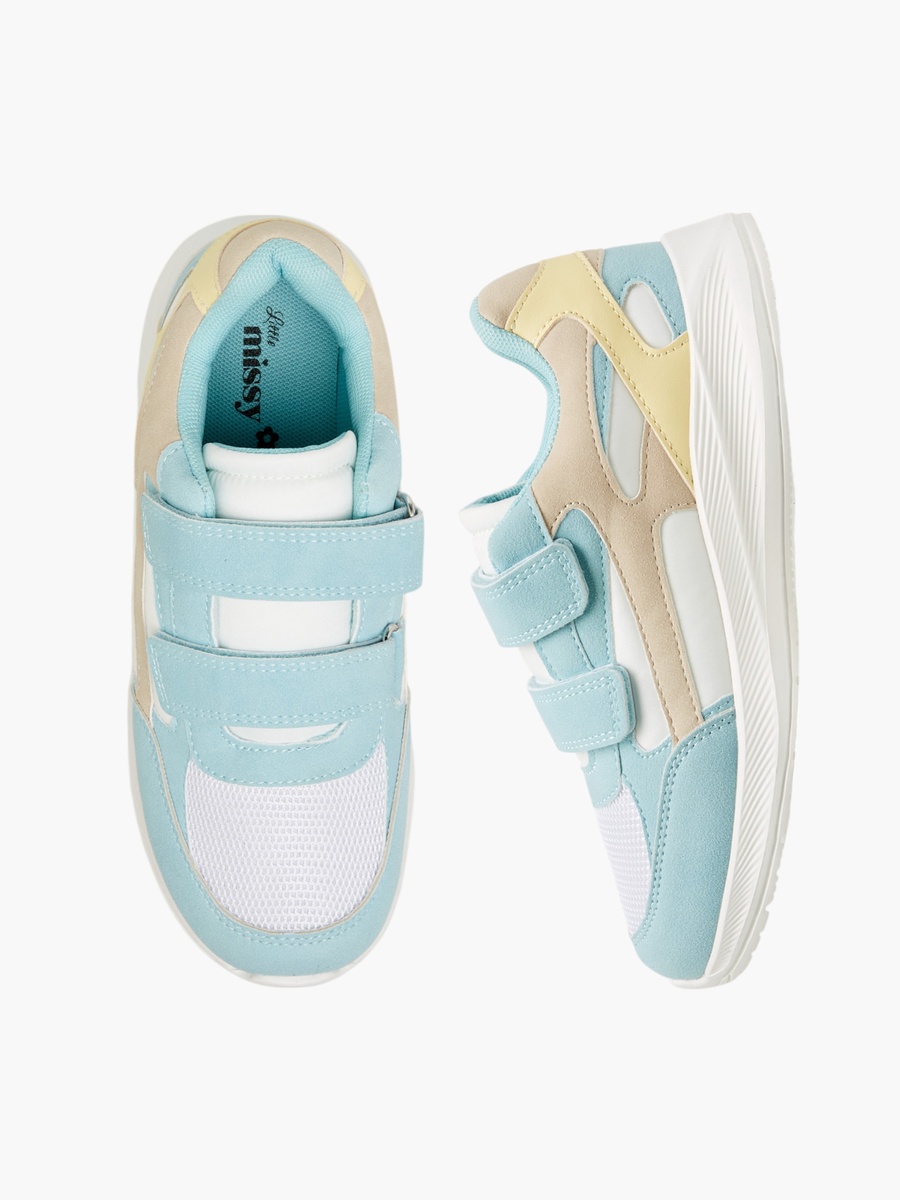 Colourblock Sneakers with Hook and Loop Closure