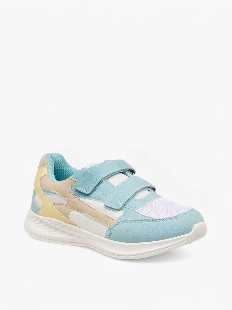 Colourblock Sneakers with Hook and Loop Closure