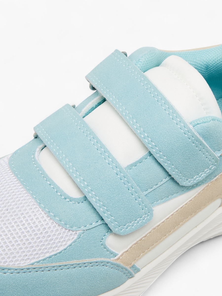 Colourblock Sneakers with Hook and Loop Closure