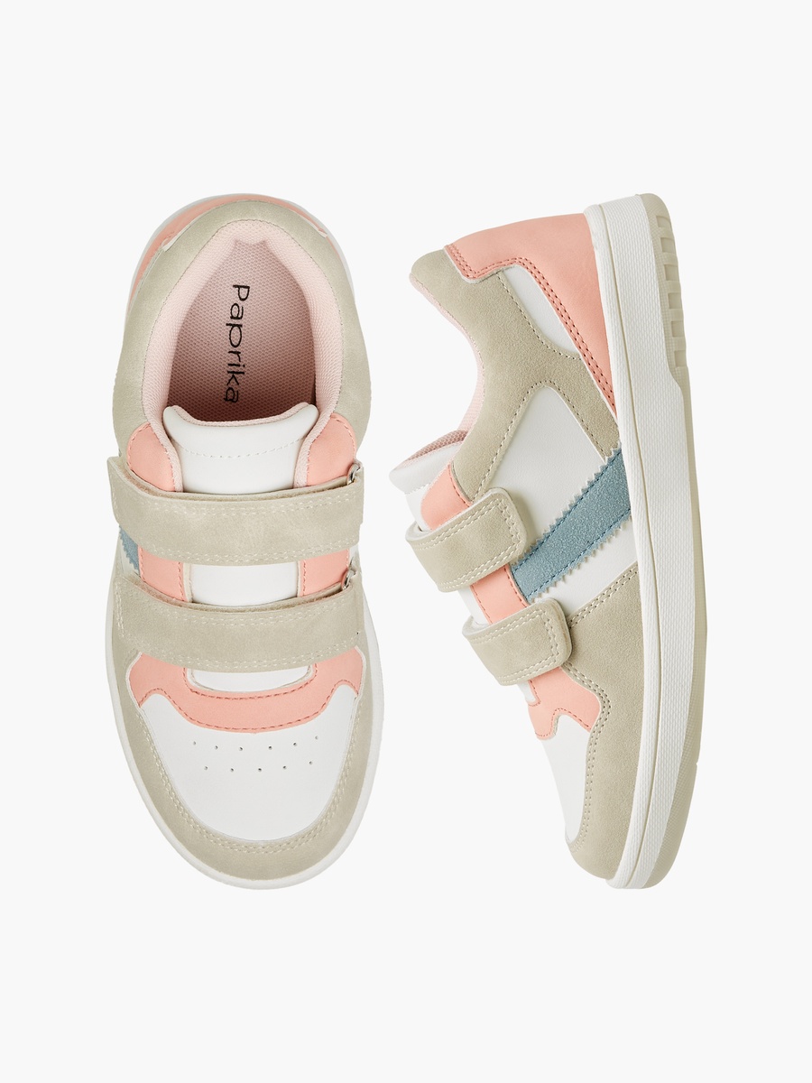 Colourblock Sneakers with Hook and Loop Closure
