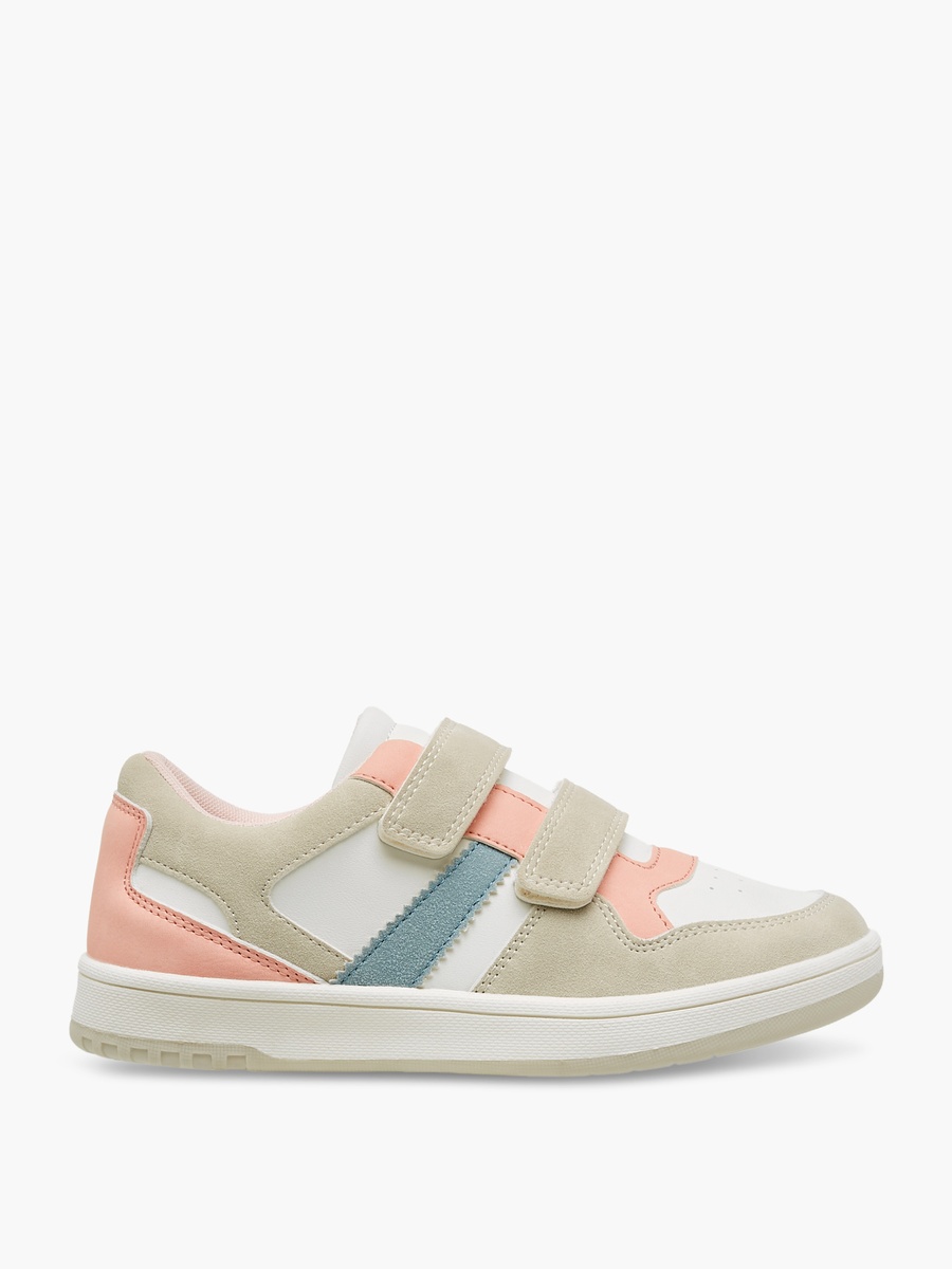 Colourblock Sneakers with Hook and Loop Closure