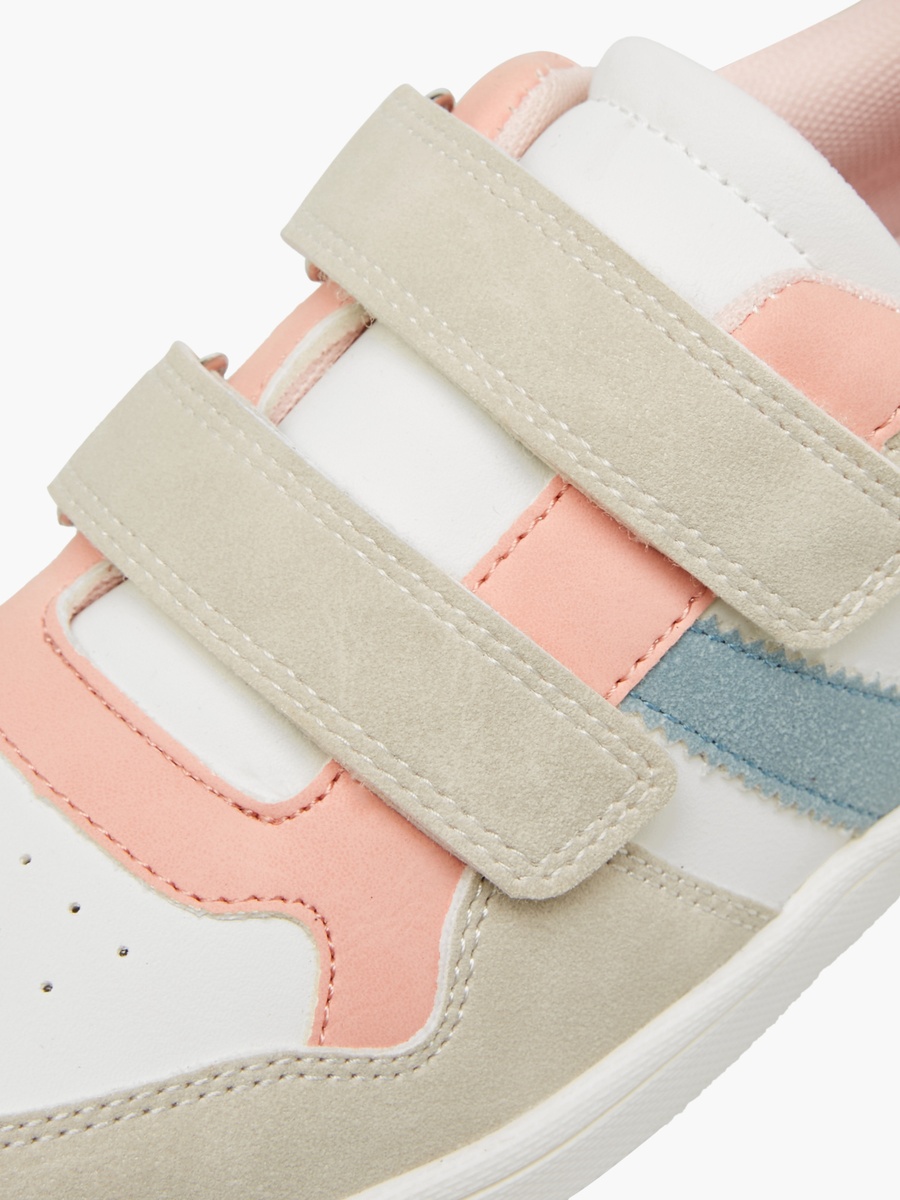 Colourblock Sneakers with Hook and Loop Closure