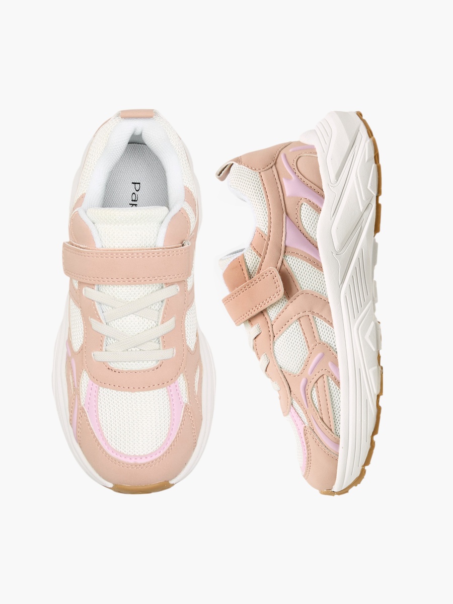 Panelled Sneakers with Hook and Loop Closure