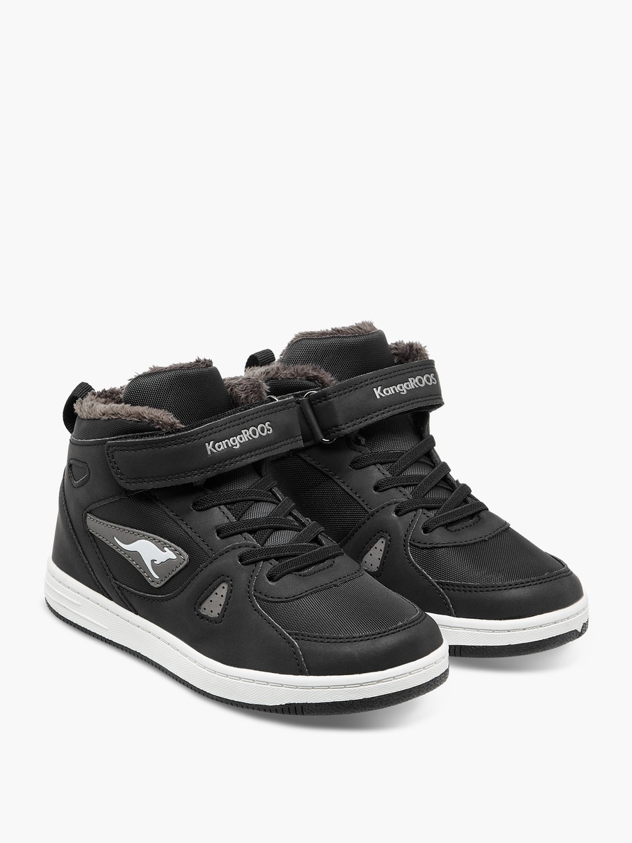 Panelled High Top Sneakers with Hook and Loop Closure