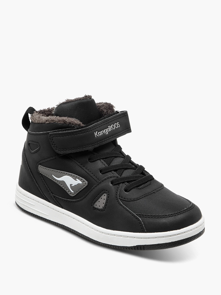 Panelled High Top Sneakers with Hook and Loop Closure