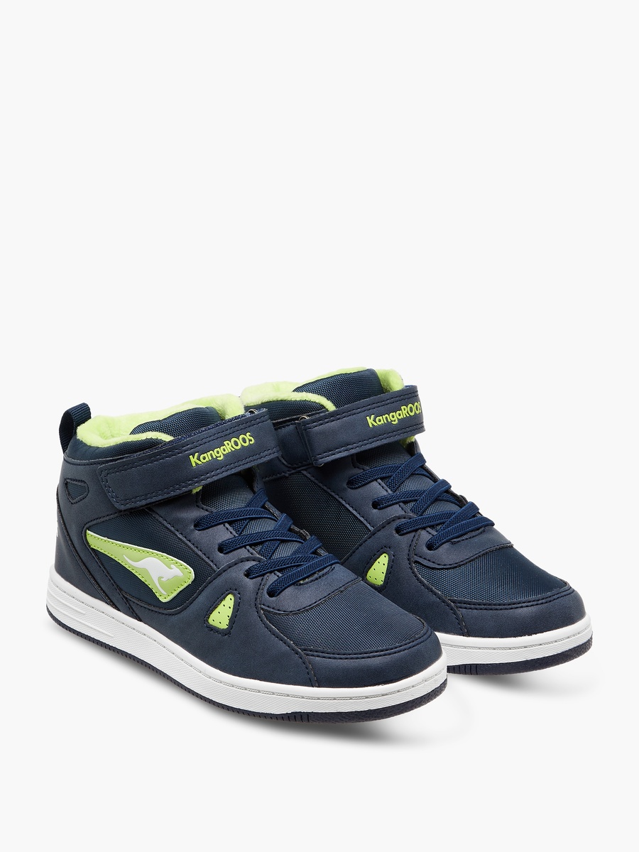 Panelled High Top Sneakers with Hook and Loop Closure