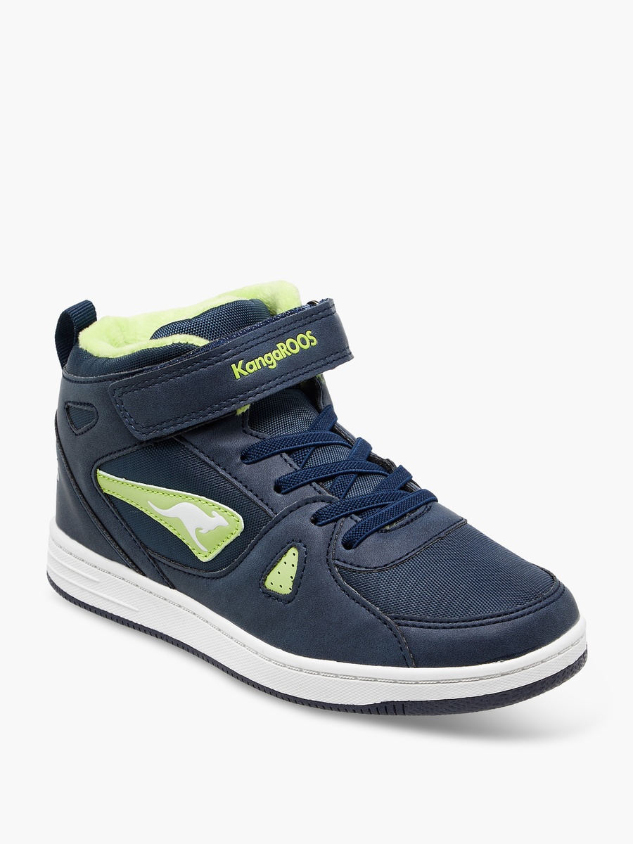 Panelled High Top Sneakers with Hook and Loop Closure
