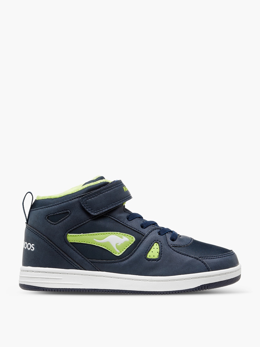 Panelled High Top Sneakers with Hook and Loop Closure