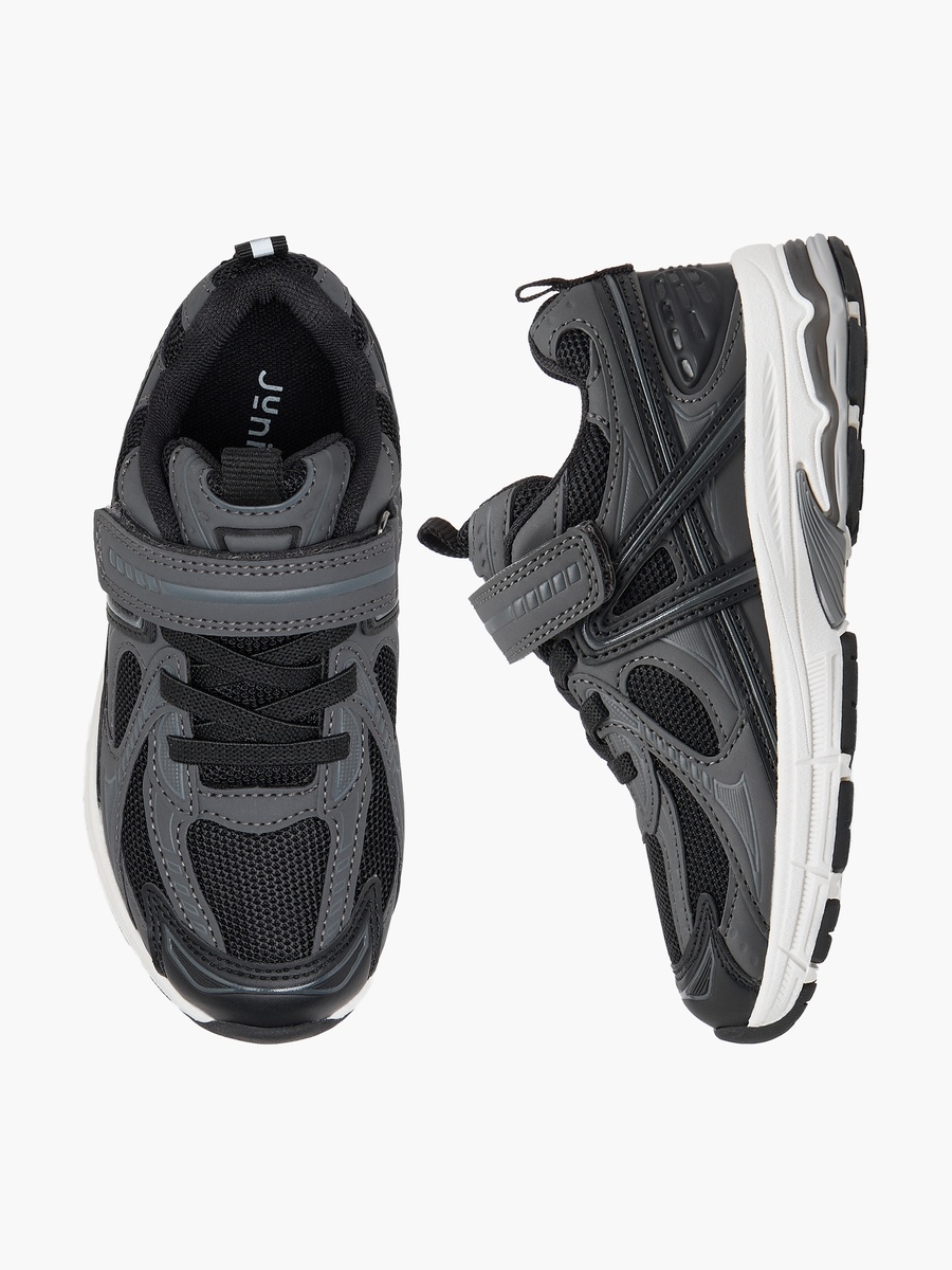 Panelled Sneakers with Hook and Loop Closure
