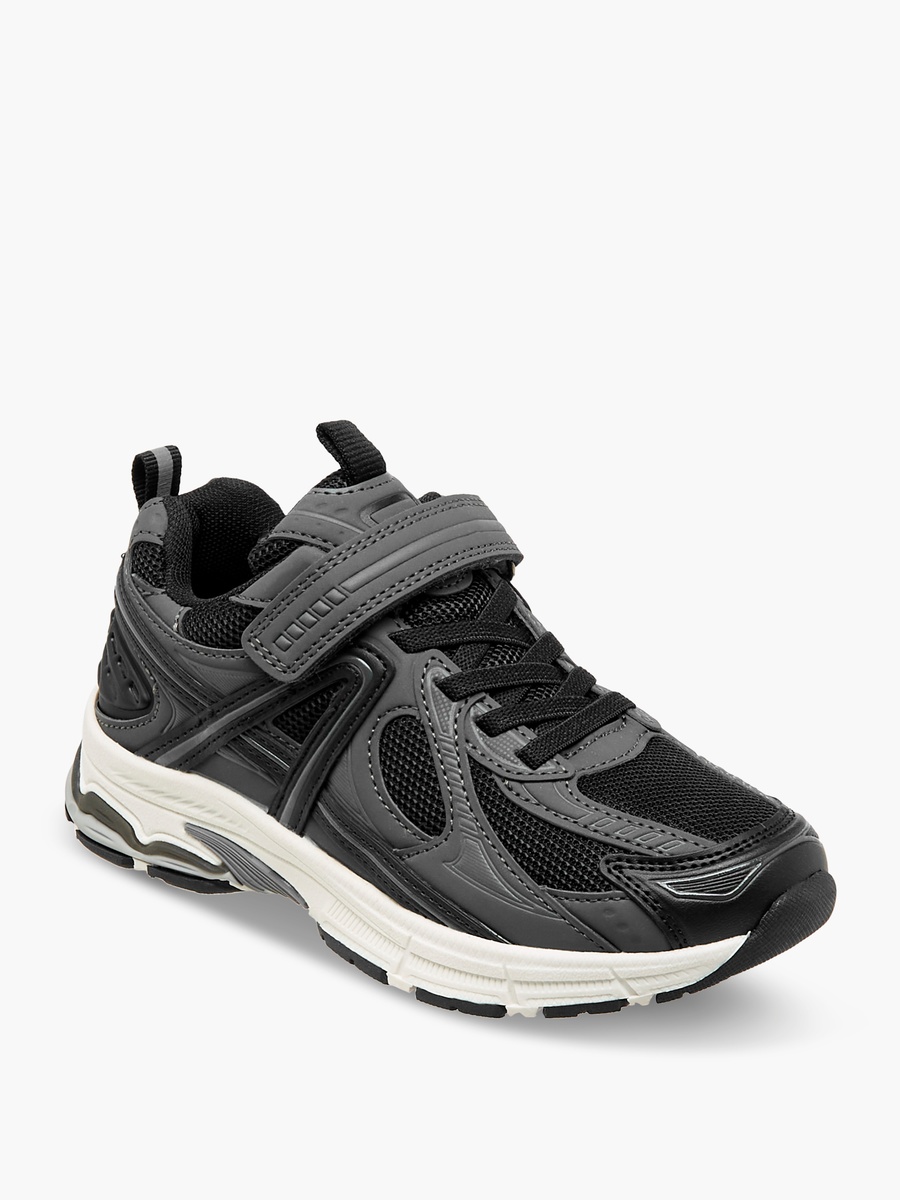 Panelled Sneakers with Hook and Loop Closure