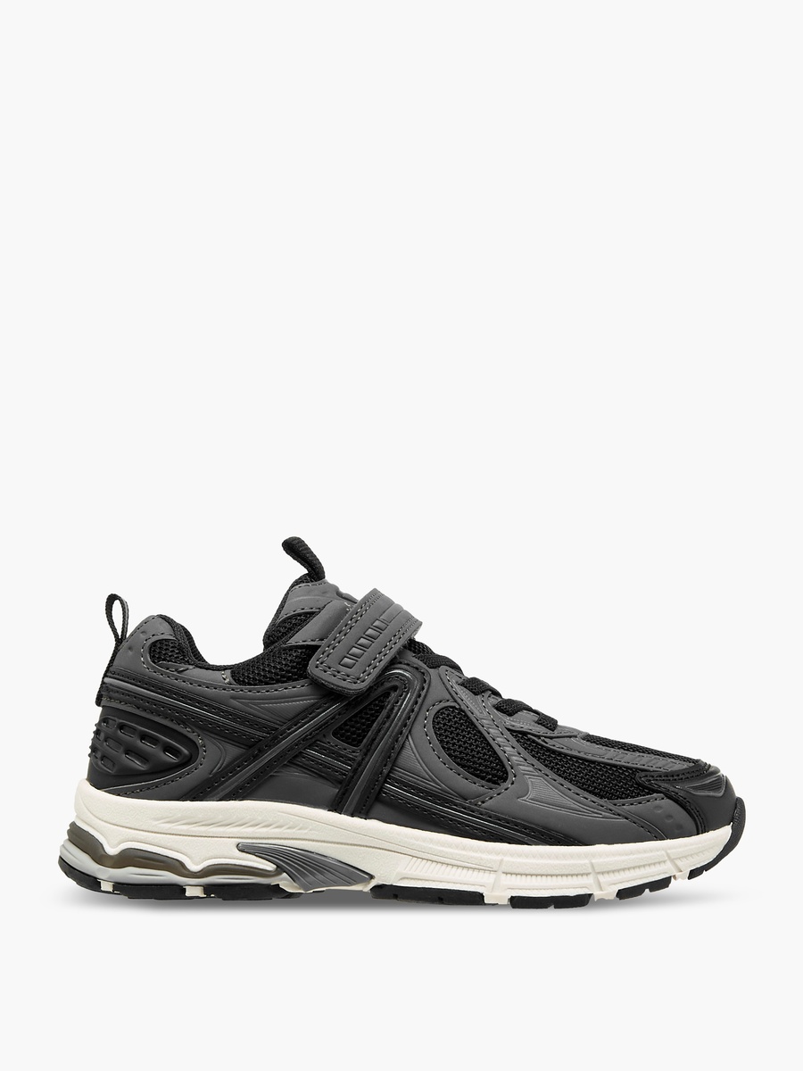 Panelled Sneakers with Hook and Loop Closure