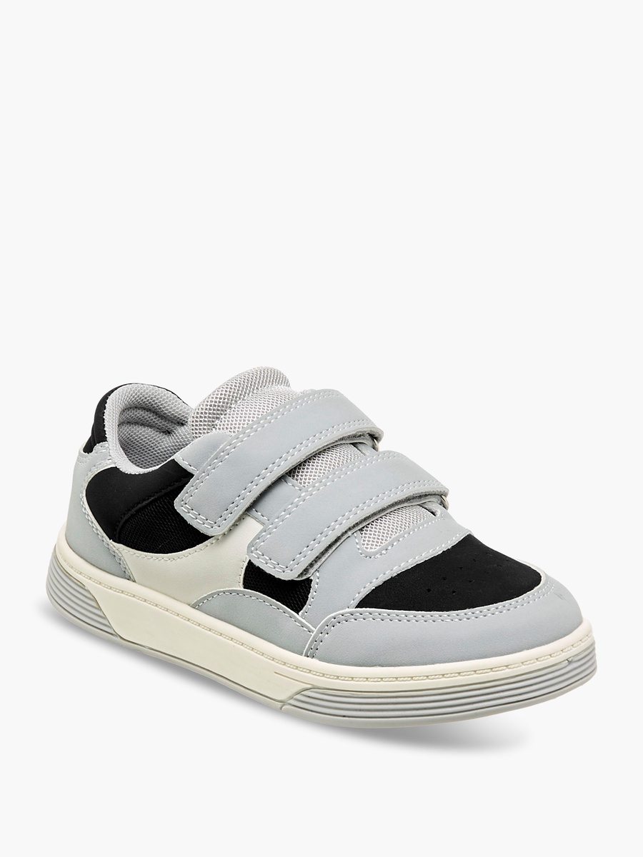 Panelled Sneakers with Hook and Loop Closure