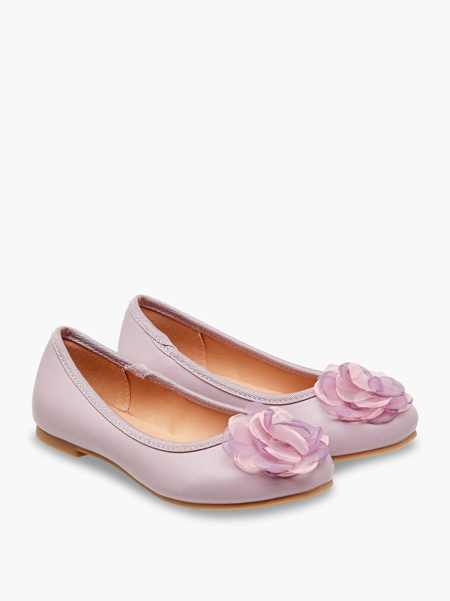 Floral Accent Slip-On Ballerina Shoes