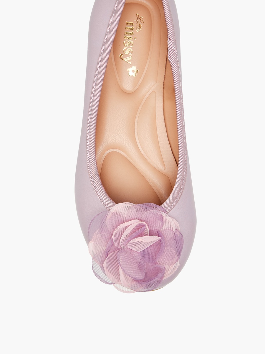 Floral Accent Slip-On Ballerina Shoes