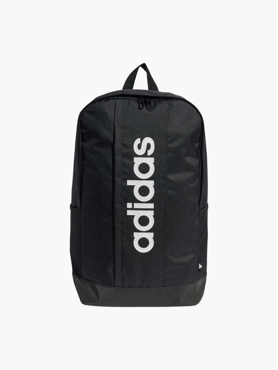 Logo Print School Backpack with Adjustable Straps and Zip Closure
