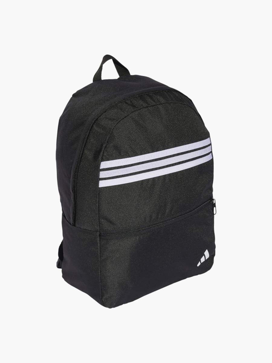 Logo Print School Backpack with Adjustable Straps and Zip Closure