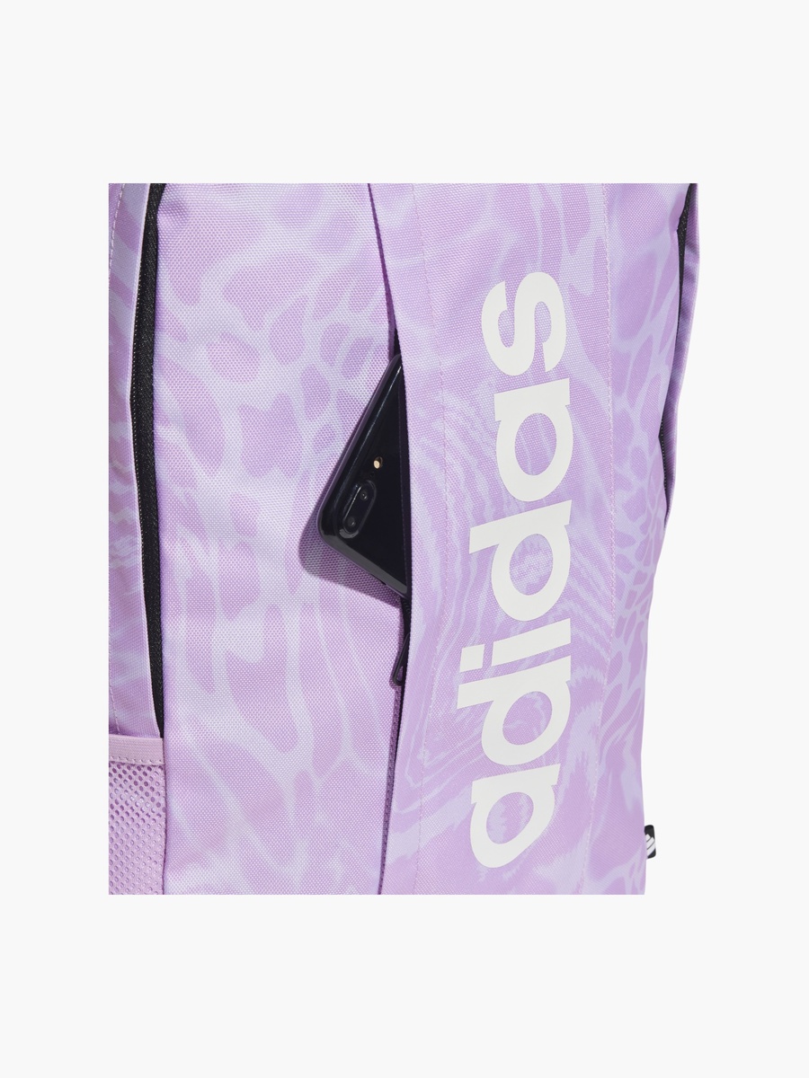 Logo Print School Backpack with Adjustable Straps and Zip Closure
