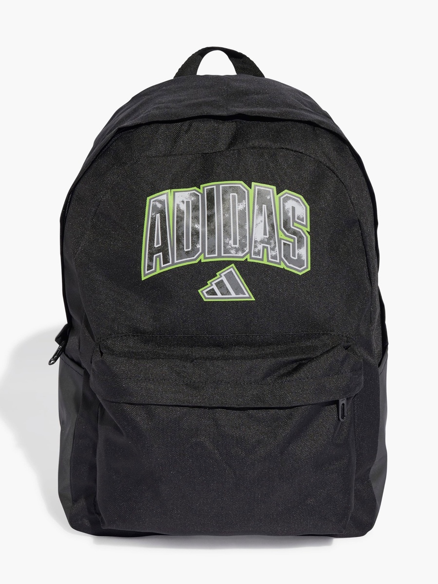 Logo Print Backpack with Adjustable Shoulder Straps