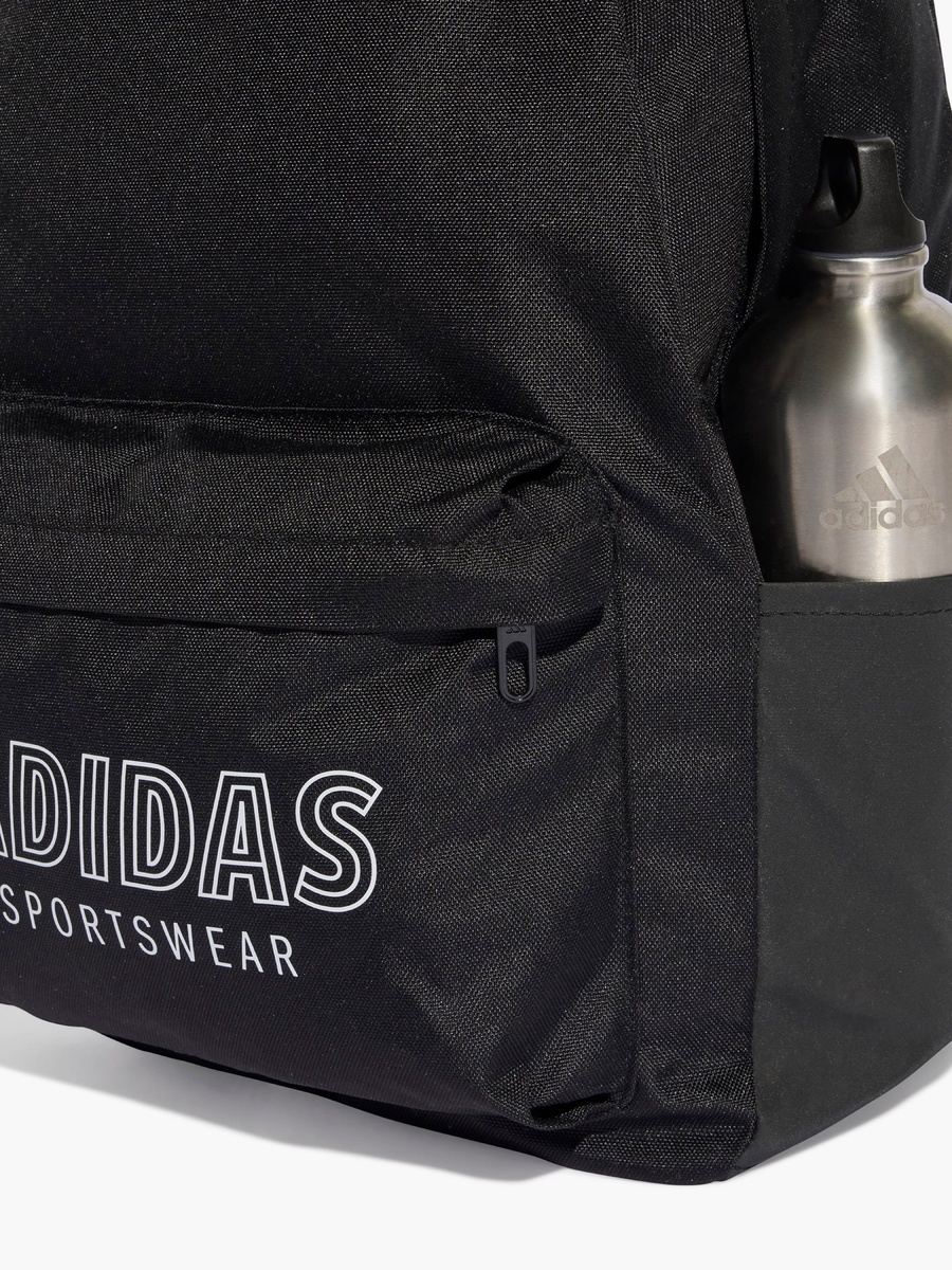 Logo Print School Backpack with Adjustable Shoulder Straps