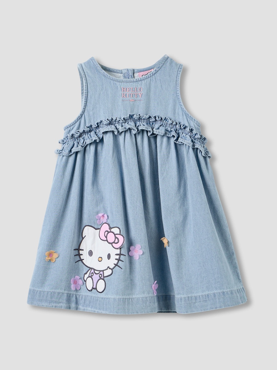 Hello Kitty Print Sleeveless Denim Dress and Headband Set For Default  Category at Bahrain | Styli