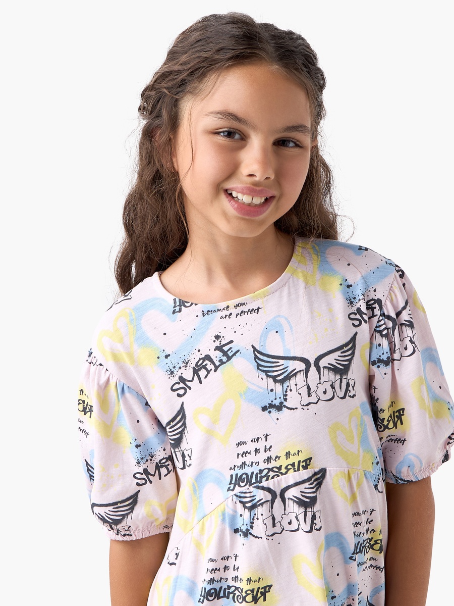 All-Over Print Drop Waist Dress with Round Neck For Default Category at Oman | Styli All-Over Print Drop Waist Dress with Round Neck For Default Category at Oman | Styli