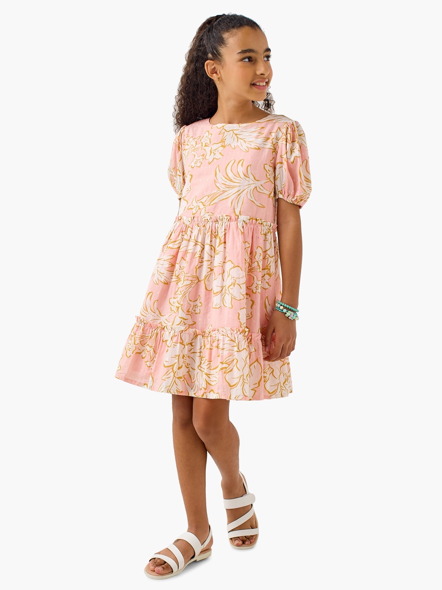 Floral Print Dress with Short Sleeves