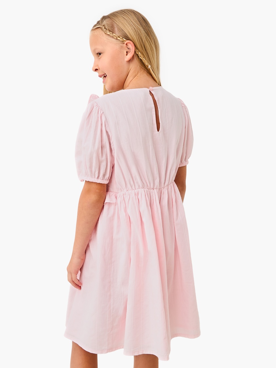 Solid Dress with Ruffle Detail and Short Sleeves