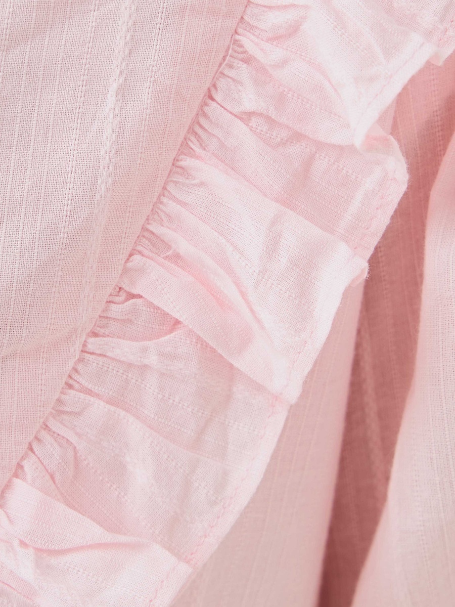 Solid Dress with Ruffle Detail and Short Sleeves