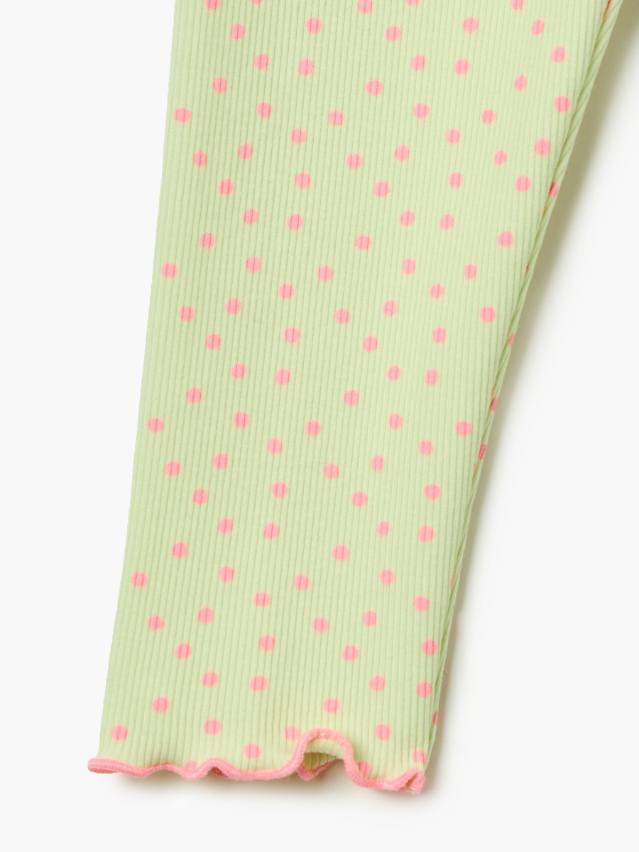 Polka Dot Leggings with Frill Detail and Elasticated Waistband