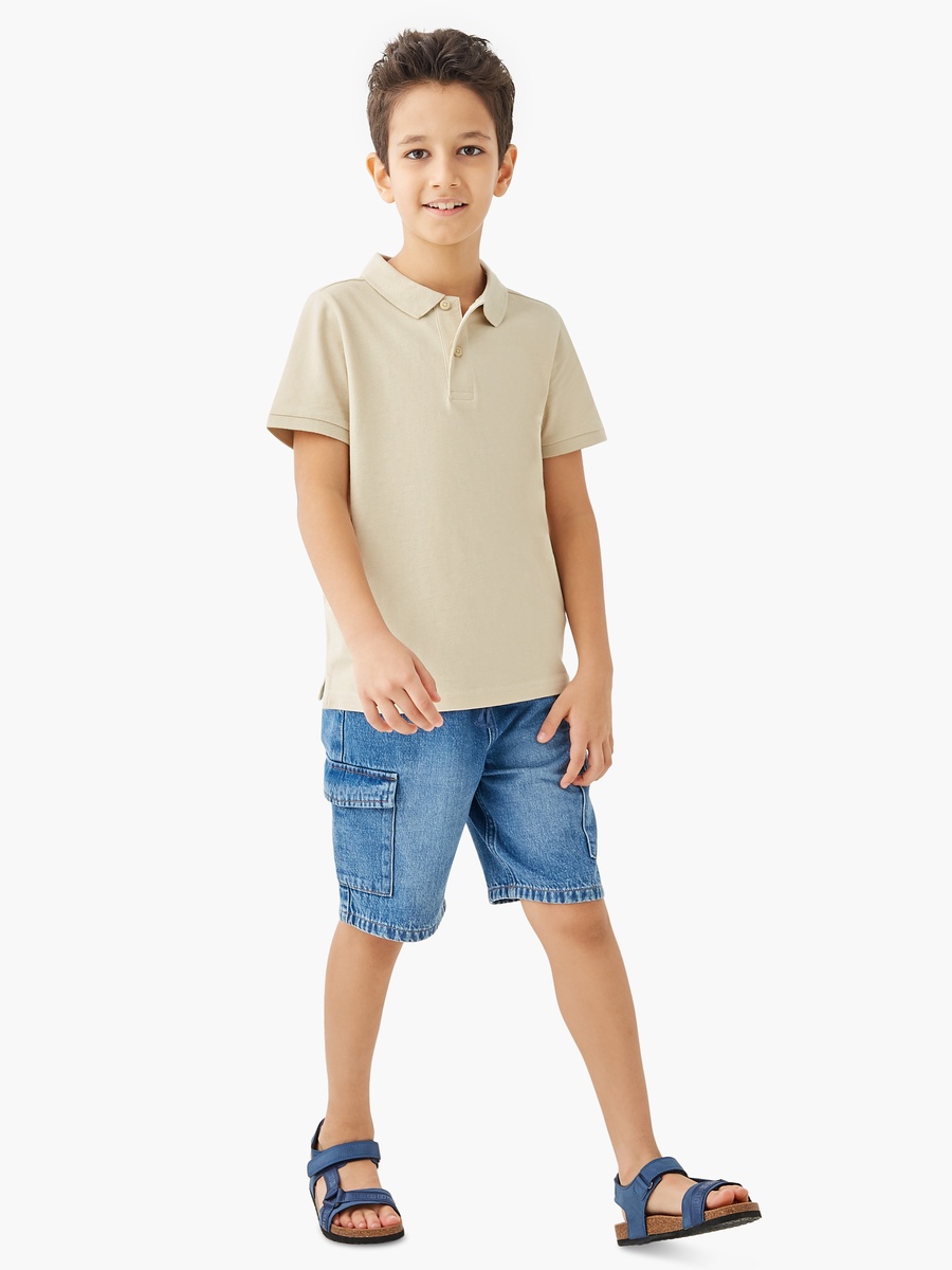 Solid Polo T-Shirt with Short Sleeves