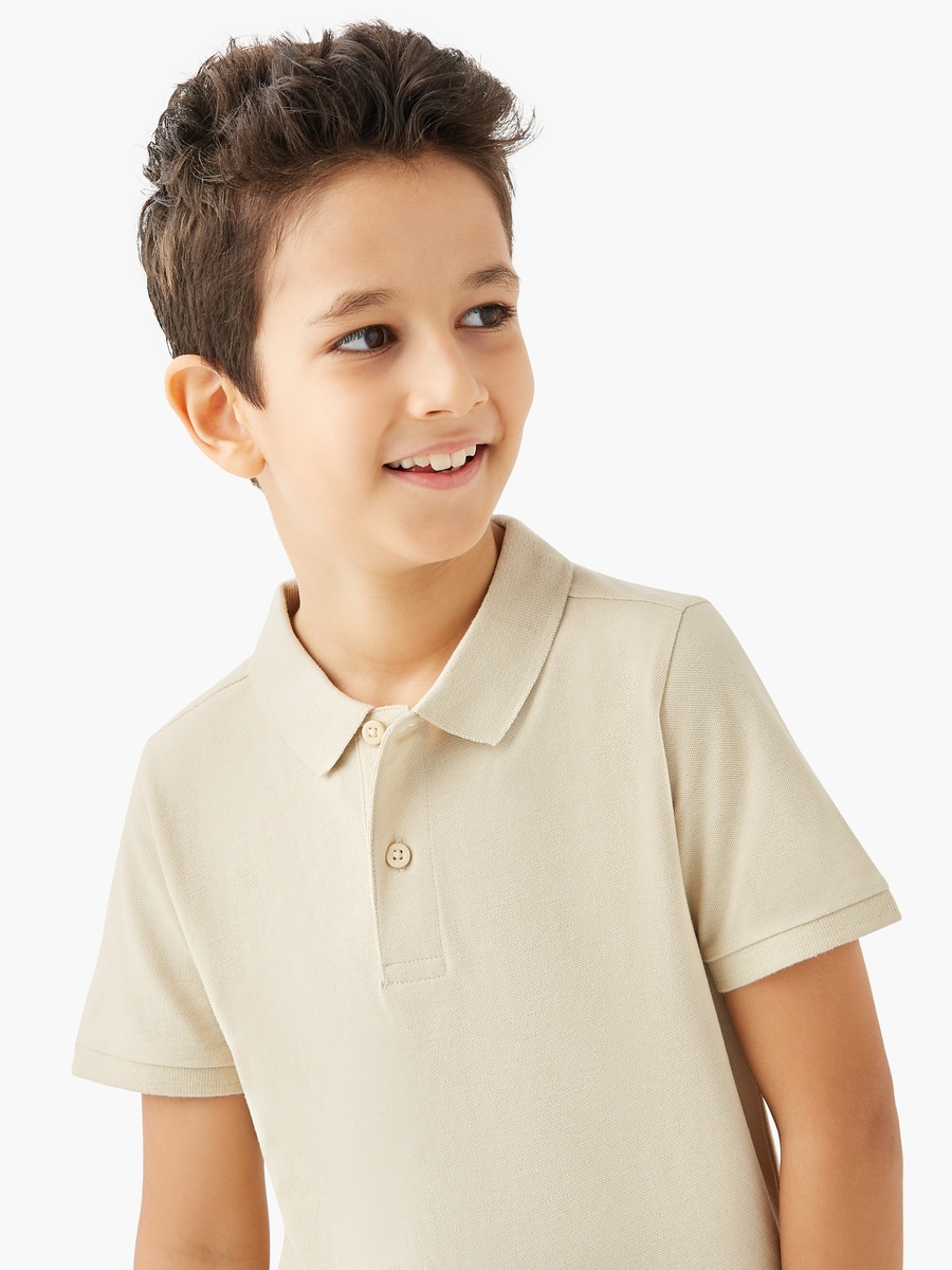 Solid Polo T-Shirt with Short Sleeves