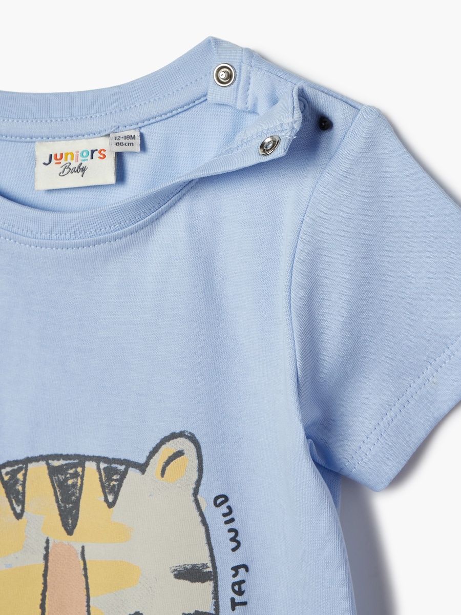 Tiger Print T-Shirt with Short Sleeves