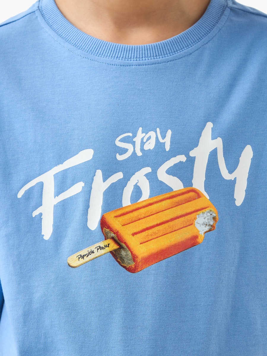 Graphic Print T-Shirt with Short Sleeves