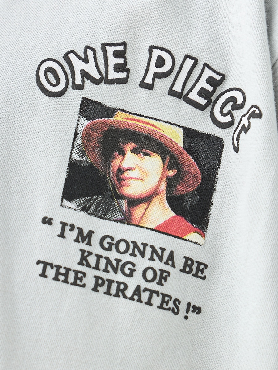 One Piece Print T-Shirt with Short Sleeves