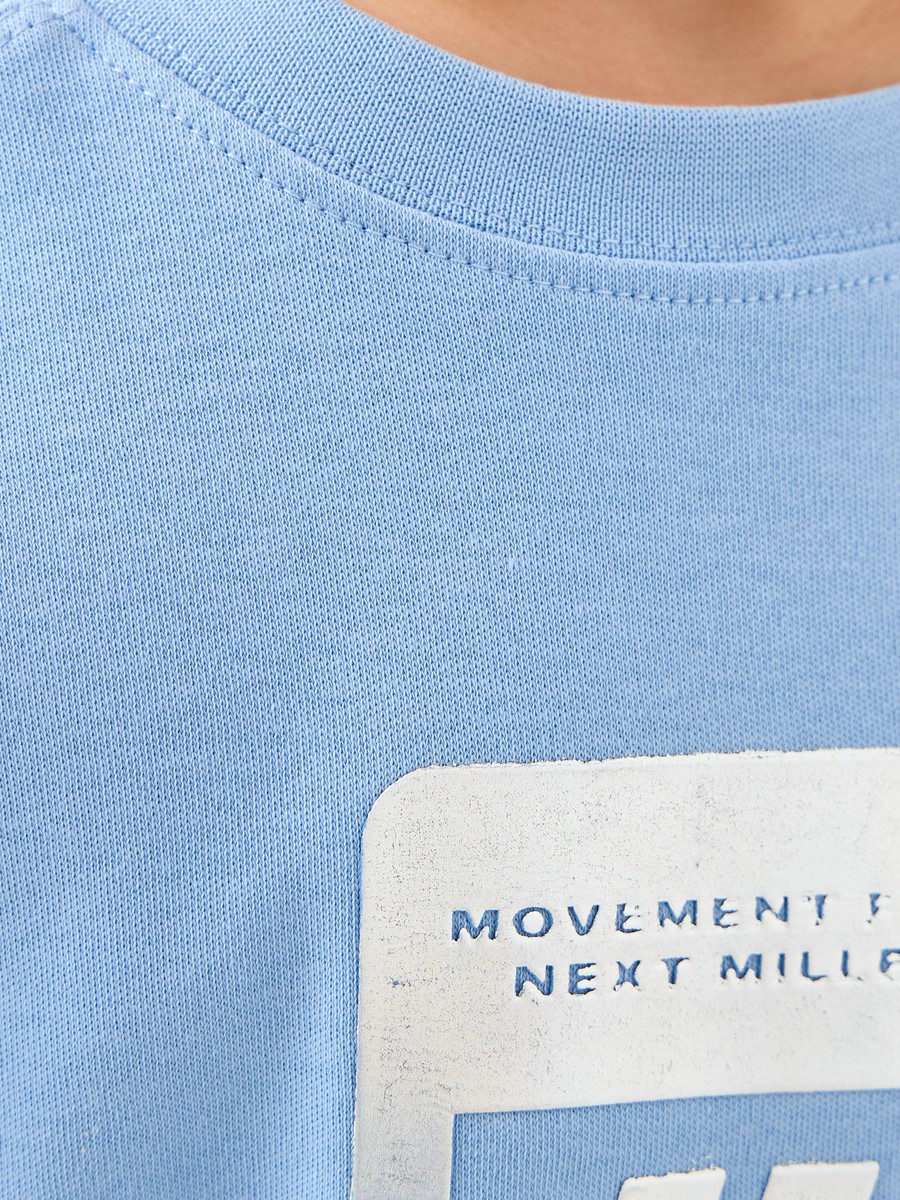 Logo Print Crew Neck T-Shirt with Short Sleeves