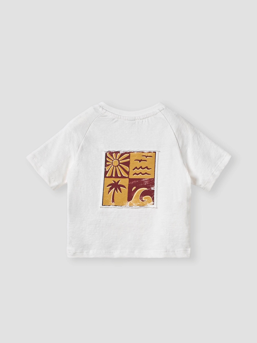 Tropical Print T-Shirt with Short Sleeves