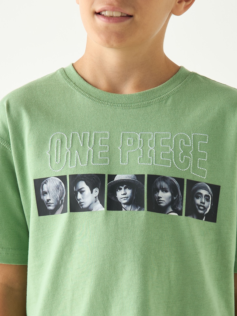 One Piece Print Short Sleeves T-Shirt with Crew Neck