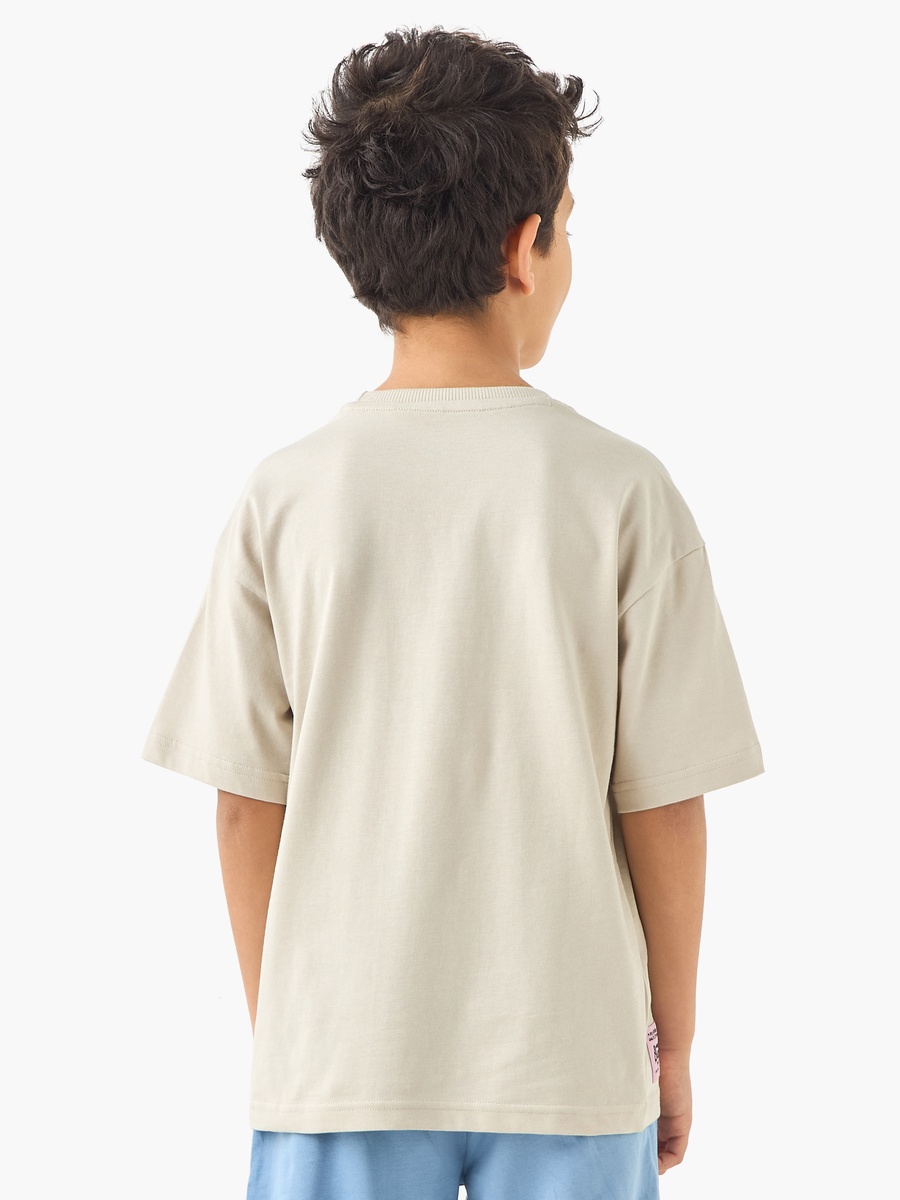 Typographic Print Crew Neck T-Shirt with Short Sleeves