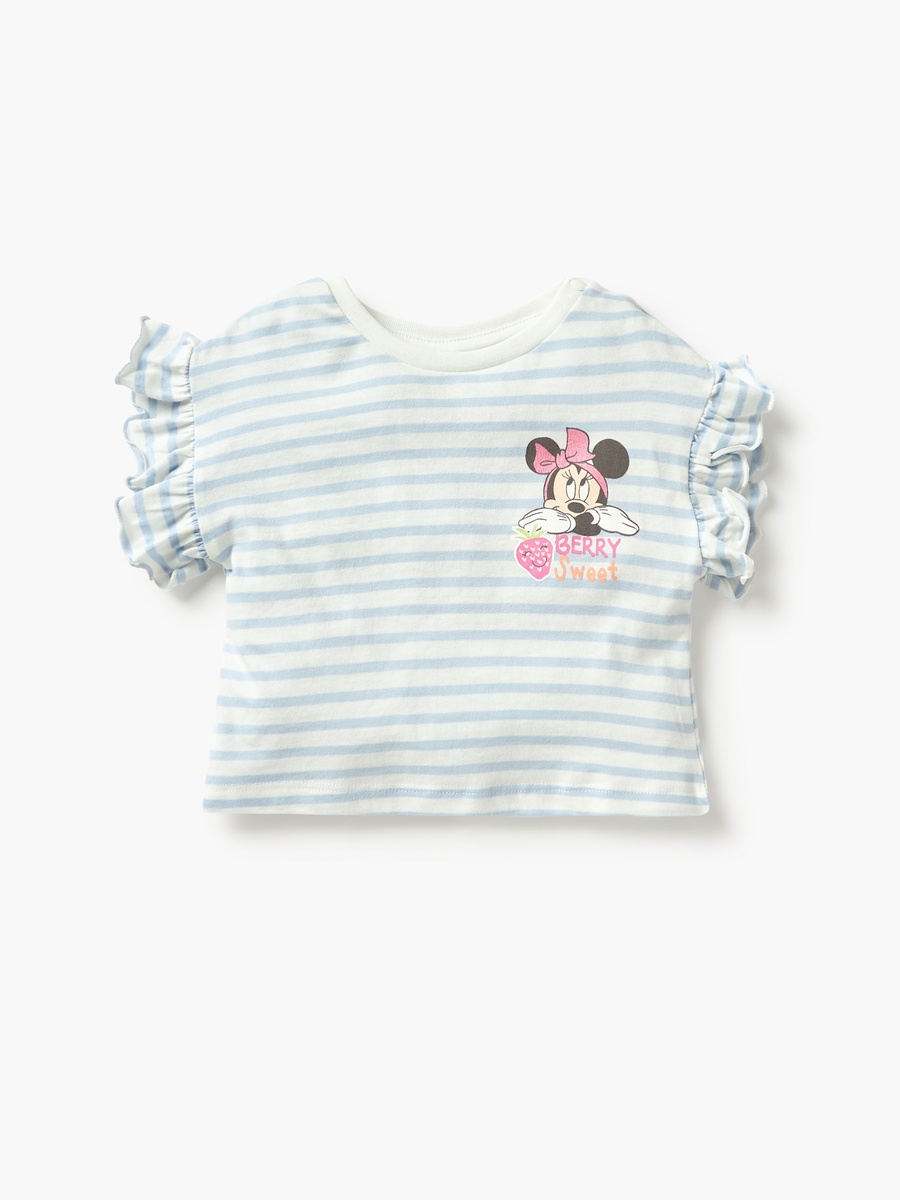 Minnie Mouse Print T-Shirt with Frill Sleeves- Set of 2