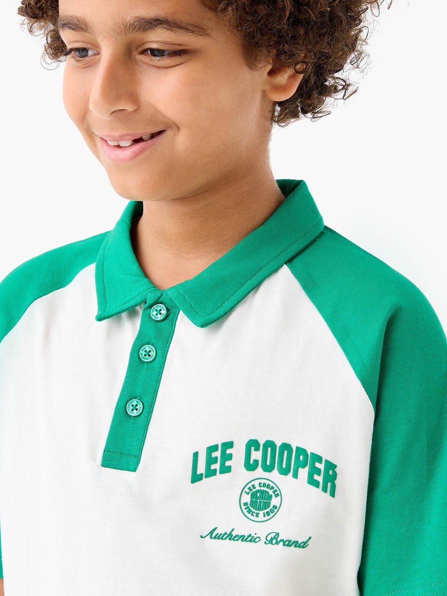 Colourblock Polo T-Shirt with Raglan Sleeves